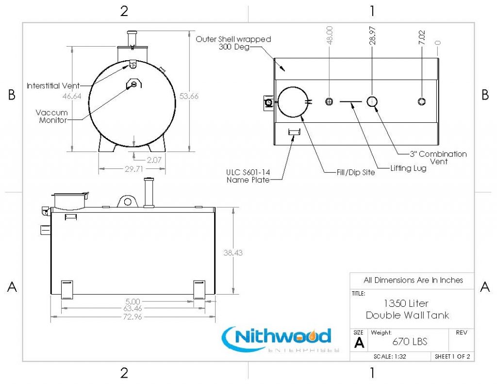 300 Gallon Fuel Tank Single Wall