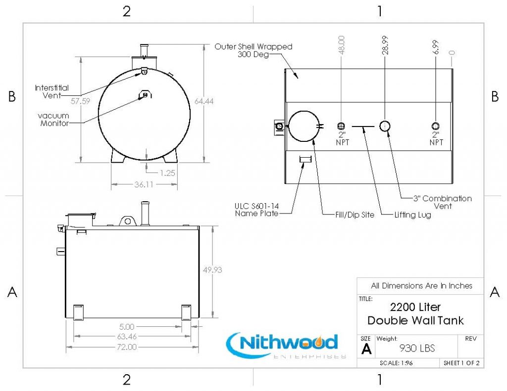 500 Gallon Fuel Tank Steel